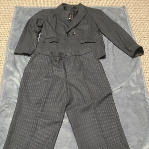 Women's Gray Pinstripe Suit Set